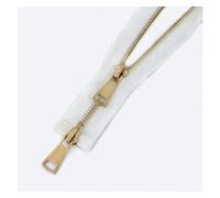 cremallera, Deslizadores de 60-150 cm coser cremalleras chaquetas/abrigos. Kit(White Gold Double,60cm)