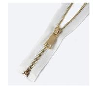 cremallera, Deslizadores de 60-150 cm coser cremalleras chaquetas/abrigos. Kit(White Gold Single,90cm)