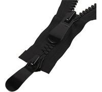 Cremallera doble abierta de resina negra (longitud de 70 a 150 cm), resistente, de doble cabezal, for chaquetas, bolsos y más.(120cm)