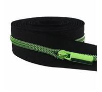 Cremallera Doble Apertura Cinta de cremalleras nailon, 1-5M, 5#, con tirador cremallera, bolsa costura, ropa, cabeza, zapatos, chaqueta, accesorios sastre DIY(KY377ZT148-Green,4MZips4PcsSliders)