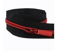 Cremallera Doble Apertura Cinta de cremalleras nailon, 1-5M, 5#, con tirador cremallera, bolsa costura, ropa, cabeza, zapatos, chaqueta, accesorios sastre DIY(ZT866ZT148-Red,4MZips4PcsSliders)