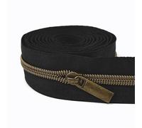 Cremallera Doble Apertura Cinta de cremalleras nailon, 1-5M, 5#, con tirador cremallera, bolsa costura, ropa, cabeza, zapatos, chaqueta, accesorios sastre DIY(KY377ZT148-Bronze,4MZips4PcsSliders)