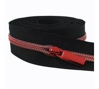 Cremallera Doble Apertura Cinta de cremalleras nailon, 1-5M, 5#, con tirador cremallera, bolsa costura, ropa, cabeza, zapatos, chaqueta, accesorios sastre DIY(KY377ZT148-Red,4MZips4PcsSliders)