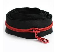 Cremallera Doble Apertura Cinta de cremalleras nailon, 1-5M, 5#, con tirador cremallera, bolsa costura, ropa, cabeza, zapatos, chaqueta, accesorios sastre DIY(ZT866ZT179-Red,4MZips4PcsSliders)