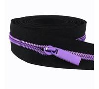 Cremallera Doble Apertura Cinta de cremalleras nailon, 1-5M, 5#, con tirador cremallera, bolsa costura, ropa, cabeza, zapatos, chaqueta, accesorios sastre DIY(KY377ZT148-Purple,4MZips4PcsSliders)