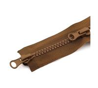 Cremallera doble de 80/90/100/120/150cm, cierre automático extremo abierto, cremallera abierta bidireccional for coser chaqueta DIY, 5 uds(Brown,120cm)