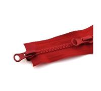 Cremallera doble de 80/90/100/120/150cm, cierre automático extremo abierto, cremallera abierta bidireccional for coser chaqueta DIY, 5 uds(Red,80cm)
