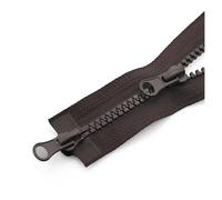 Cremallera doble de 80/90/100/120/150cm, cierre automático extremo abierto, cremallera abierta bidireccional for coser chaqueta DIY, 5 uds(Coffee,100cm)