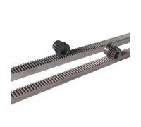 Cremallera lineal de acero 2 piezas 1 módulo 10 * 10 * 500 mm de cremallera + 17 dientes acero piñón engranaje metal(7mm)