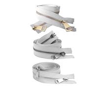 Cremallera Metalica 20/30/40/50/60/70/80cm 5# coloridos deslizadores dobles de extremo abierto cremallera(Gray,80cm,Black Zipper)