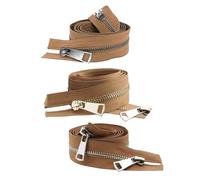 Cremallera Metalica 20/30/40/50/60/70/80cm 5# coloridos deslizadores dobles de extremo abierto cremallera(Brown,80cm,Black Zipper)
