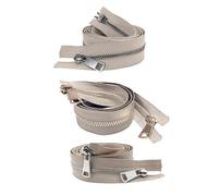 Cremallera Metalica 20/30/40/50/60/70/80cm 5# coloridos deslizadores dobles de extremo abierto cremallera(Beige,40cm,Gold Zipper)