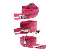 Cremallera Metalica 20/30/40/50/60/70/80cm 5# coloridos deslizadores dobles de extremo abierto cremallera(Rose,60cm,Black Zipper)