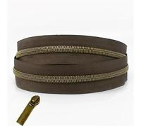 Cremallera MetáLica Cinta de cremalleras nailon bronce, 1-5 metros, 5#, con cabezal deslizante cremallera, bobina plástico, decoración ropa(Color14,4MeterZip 4PcSliders)