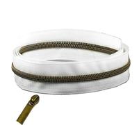 Cremallera MetáLica Cinta de cremalleras nailon bronce, 1-5 metros, 5#, con cabezal deslizante cremallera, bobina plástico, decoración ropa(Color9,3MeterZip 3PcSliders)