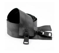 Cremallera MetáLica Cremalleras de nailon impermeables, 3 uds., 5#, extremo abierto, 20-150cm, con doble deslizador for chaqueta, tienda, cierre ropa, accesorios costura DIY(Black,20cm)