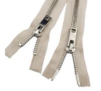 Cremallera metálica de dientes gruesos n.° 8 con cobre puro y platino, tirador bidireccional for abrigos/chaquetas plumas para abrigos y chaquetas(Beige-100cm)