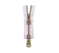 Cremallera metálica de extremo abierto colorida, deslizadores dobles 5#, 10cm - 80cm para cremalleras de costura de prendas de bolsillo, Púrpura, 70cm