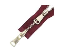 Cremallera metálica dorada clara de 70/90 cm, n.° 5, multicolor, con extremo abierto, doble deslizador, bidireccional, reemplazable, for reparación de chaquetas y abrigos, accesorios de costura DIY, 1