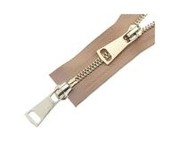 Cremallera metálica dorada clara de 70/90 cm, n.° 5, multicolor, con extremo abierto, doble deslizador, bidireccional, reemplazable, for reparación de chaquetas y abrigos, accesorios de costura DIY, 1