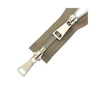 Cremallera metálica dorada clara de 70/90 cm, n.° 5, multicolor, con extremo abierto, doble deslizador, bidireccional, reemplazable, for reparación de chaquetas y abrigos, accesorios de costura DIY, 1