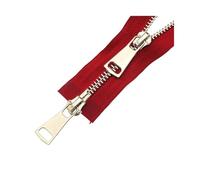 Cremallera metálica dorada clara de 70/90 cm, n.° 5, multicolor, con extremo abierto, doble deslizador, bidireccional, reemplazable, for reparación de chaquetas y abrigos, accesorios de costura DIY, 1
