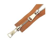 Cremallera metálica dorada clara de 70/90 cm, n.° 5, multicolor, con extremo abierto, doble deslizador, bidireccional, reemplazable, for reparación de chaquetas y abrigos, accesorios de costura DIY, 1