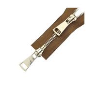 Cremallera metálica dorada clara de 70/90 cm, n.° 5, multicolor, con extremo abierto, doble deslizador, bidireccional, reemplazable, for reparación de chaquetas y abrigos, accesorios de costura DIY, 1