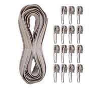 Cremallera sin fin, 330 cm de longitud total, con 15 cremalleras estrechas, tamaño #5, elige el color, no divisible, ancho de carril 2,8-3,2 cm, ancho de diente 6-6,5 mm, cremallera de repuesto