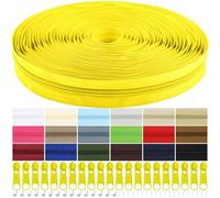 Cremallera sin fin con tirador, nailon de 5 mm, 9 m de cremallera continua por metros y 20 tiradores de metal para ropa, bolso, estuche, ropa de cama (amarillo, #5)