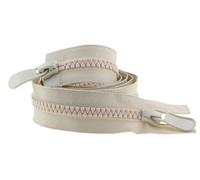 Cremalleras de 120 cm, n.° 8, de colores, con extremo abierto, doble deslizador, for costura, accesorios de ropa(Beige)