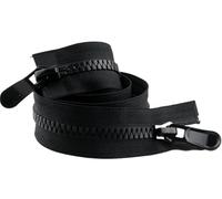 Cremalleras de 120 cm, n.° 8, de colores, con extremo abierto, doble deslizador, for costura, accesorios de ropa(Black)