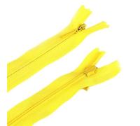 Cremalleras De Costura 10 unids/set cremalleras invisibles largas DIY cremallera de bobina nailon for coser accesorios ropa(Light Yellow,55cm)