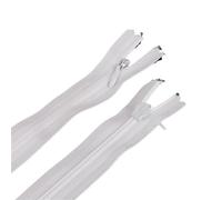 Cremalleras De Costura 10 unids/set cremalleras invisibles largas DIY cremallera de bobina nailon for coser accesorios ropa(White,60cm)