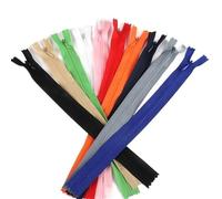 Cremalleras De Costura 10 unids/set cremalleras invisibles largas DIY cremallera de bobina nailon for coser accesorios ropa(Mixed Color,55cm)