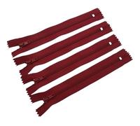 Cremalleras De Costura Cremallera de nailon cerrada 3#, 10 unidades, ideal for coser y accesorios ropa(Red wine,15cm)