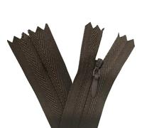 Cremalleras De Costura Cremalleras invisibles, cremallera en espiral de nailon, sastre for accesorios tela costura artesanal(Brown,28cm)