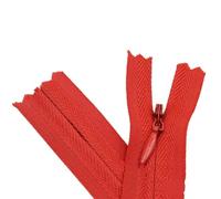 Cremalleras De Costura Cremalleras invisibles de nailon, 10 Uds., cremallera en espiral a medida for accesorios tela costura artesanal(Red,Total length is 50cm)