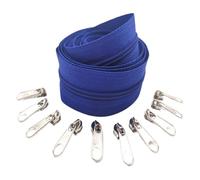 Cremalleras De Costura Rollos de cremallera nailon 1, 2, 3, 5 y 10 metros, unidades, con deslizador for accesorios costura a medida(Dark Blue1,1 Meter 2 Slider)