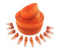 Cremalleras De Costura Rollos de cremalleras nailon 1/2/3/5/10 metros largo con deslizador cremallera 2/4/6/10/20 piezas for accesorios costura a medida(Orange,10 Meter)