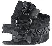 Cremalleras de extremo abierto, cremallera para coser, 20# de doble apertura de resina blanca y negra de extremo abierto, abrigo doble deslizador para coser deslizadores grandes (doble deslizador