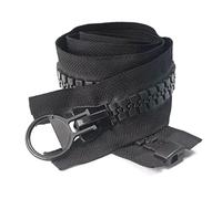 Cremalleras de extremo abierto, cremallera para coser, 20# de doble apertura de resina blanca y negra de extremo abierto, abrigo doble deslizador para coser deslizadores grandes (doble deslizador