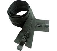 Cremalleras de nailon en espiral, cremalleras invisibles, 1 pieza, cremalleras de resina n.° 6, deslizador de doble cara, cremallera abierta de 64 a 100 cm (color: verde simple, tamaño: 72 cm) -72 cm