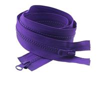 Cremalleras, Kit de reparación bidireccional con doble deslizador y cremallera resina extremo abierto, paquete 3, multicolor No5, 80-150cm(Purple,No5-120cm)