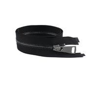 Cremalleras metálicas negras n.° 5, de 15 a 150 cm, con cierre automático en los extremos para abrigos y zapatos.,2-Negro,70 cm