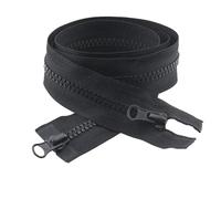 Cremalleras, No 5 deslizadores dobles con cremallera separadora de extremo abierto bidireccional, multicolor, 80-150 cm, paquete 2 o(Black,NO5-5PCS-120CM)