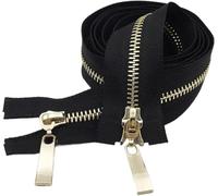 Cremalleras para coser, Doble deslizador de metal for kit reparación cremalleras, accesorios costura DIY(120cm)