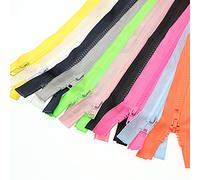 Cremalleras separadoras #5 de 28 pulgadas, 10 unidades, cremallera a granel, 10 colores mezclados para costura, bolsos, bolsos, abrigos, cremallera de resina plástica resistente (1 pieza por color