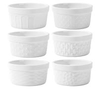 Creme Brulee - Juego de 6 moldes para soufflé de 230 ml, resistentes al horno, cuencos para ragout finos, moldes resistentes al horno, cuencos para carne de condimento, para soufflee, resistentes al