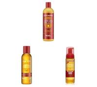 Creme Of Nature Argan Oil Champú on Aceite de Argán 354ml + Protector Térmico 118ml + Foaming Mousse, Espuma Líquida para Rizos con Aceite de Árgan, 207 ml
